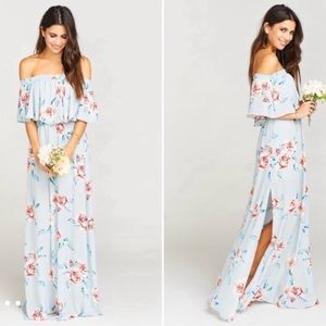 Show Me Your Mumu Blue Floral Hacienda Maxi Dress Size S